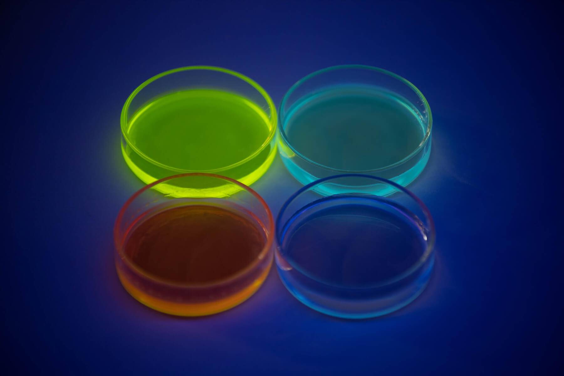 Multicolored inks using fluorescent detectors